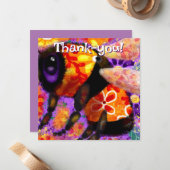 のまわりにお洒落フローラオレンジ赤黄 ノートカード (正面/裏面インサイチュ)