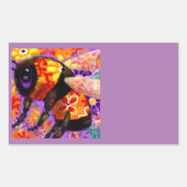 のまわりにお洒落フローラオレンジ赤黄 長方形シール (正面)