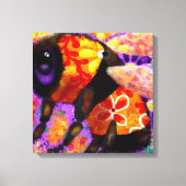 のまわりにお洒落フローラ赤黄パープル キャンバスプリント (正面)