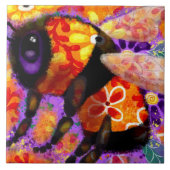 のまわりにお洒落フローラ赤黄パープル タイル (正面)