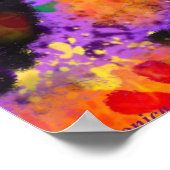 のまわりにお洒落フローラ赤黄パープル ポスター (角)