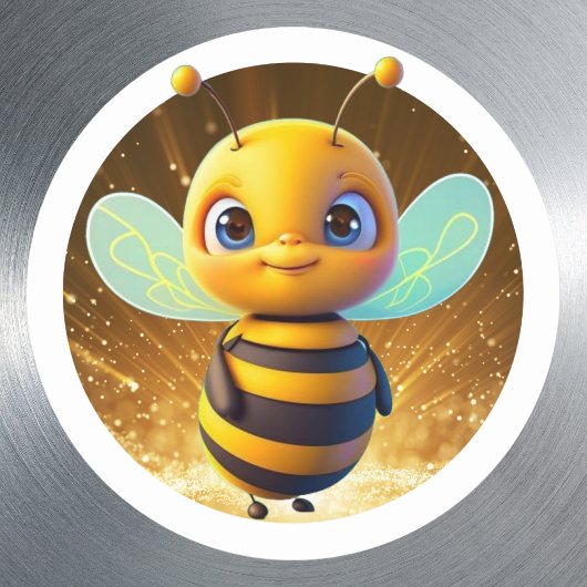 のまわりに🐝かわいいハチミツ動物漫画グラフィック ラウンドシール