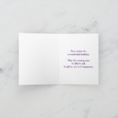 のまわりにがピンク色の花に止まるハッピーバースデー カード (内部)