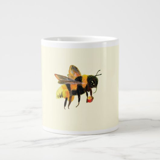 のまわりにが蜜と花粉を集める ジャンボコーヒーマグカップ (正面)