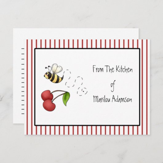 のまわりにさくらんぼレシピカード ポストカード (正面/裏面)