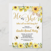 のまわりにとヒマワリのジェンダー·リビールへの招待 招待状 (正面)