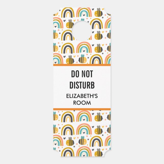 [のまわりにと虹のパターンを乱さない] ドアノブサイン (正面)