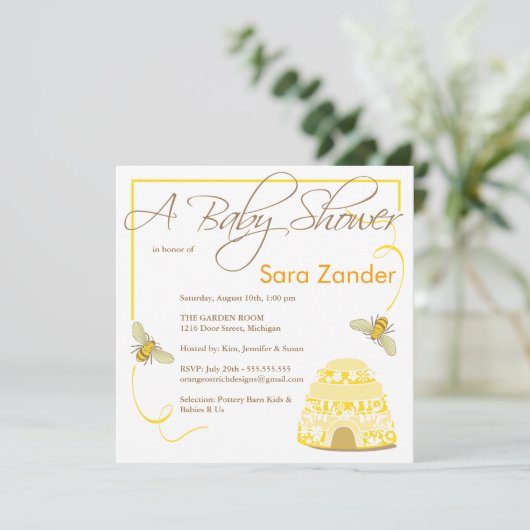 のまわりにのベビーシャワーの招待状 招待状 (スタンド正面)