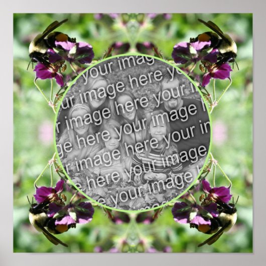 のまわりにの花のフレーム独自の写真を作成 ポスター (正面)