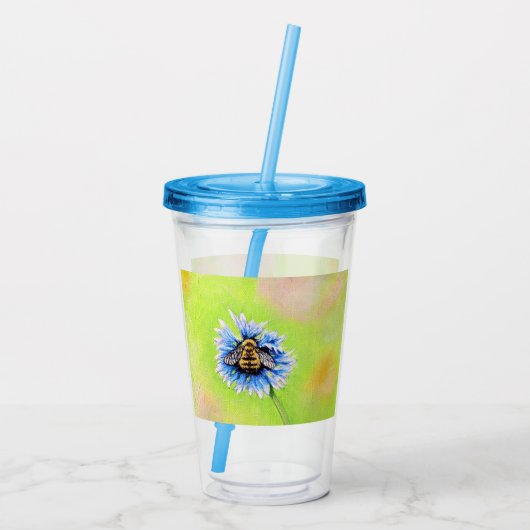 のまわりにの花絵画の アクリルタンブラー (裏面)