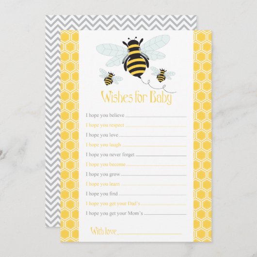 のまわりにの願い – ベビーカードベビーシャワーゲーム アドバイスカード (正面/裏面)