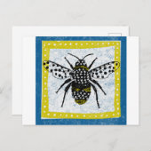 のまわりにはがきイエローブルーブラック昆虫 ポストカード (正面/裏面)