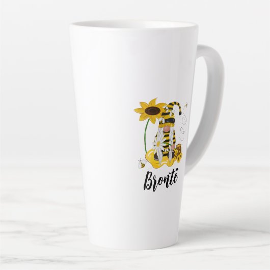 のまわりにひまわりパーソナライズされた格言マグ カフェラテマグ (右アングル)