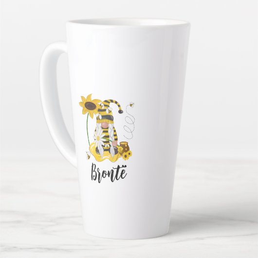 のまわりにひまわりパーソナライズされた格言マグ カフェラテマグ (左アングル)