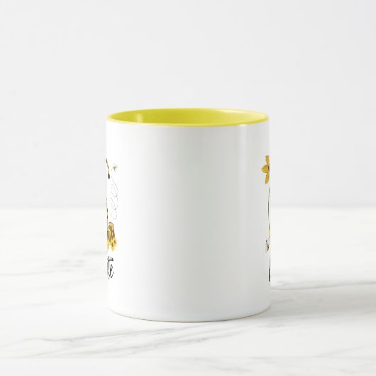 のまわりにひまわりパーソナライズされた格言マグ マグカップ (中央)