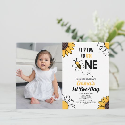 のまわりにひまわり最初の誕生日パーティー 招待状 (スタンド正面)
