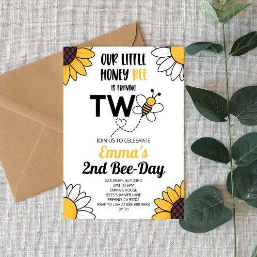 のまわりにひまわり第2の誕生日パーティー 招待状
