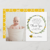 のまわりにをテーマにした誕生日サンキューカード 招待状 (正面/裏面)