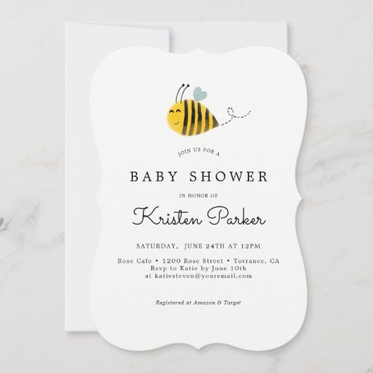 のまわりにをテーマにした赤ちゃんシャワー招待状カード 招待状 (正面)