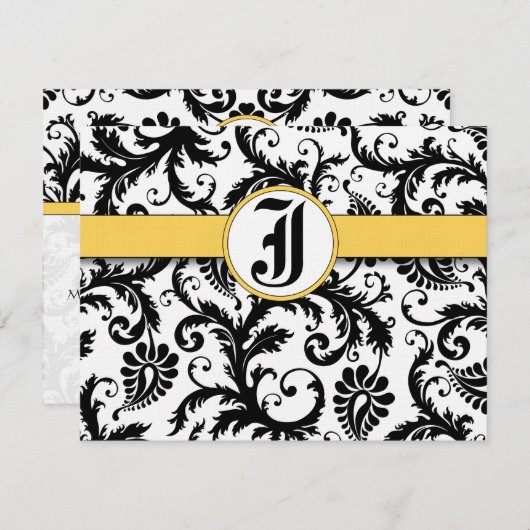 のまわりにイエローダマスク応答カード –  出欠カード (正面/裏面)