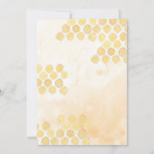 のまわりにイエローフローラフレーム赤ちゃんシャワー 招待状 (裏面)