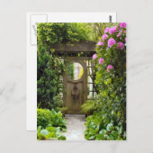 のまわりにイギリス、ガーデンゲート、カントリーガーデン ポストカード (正面/裏面)