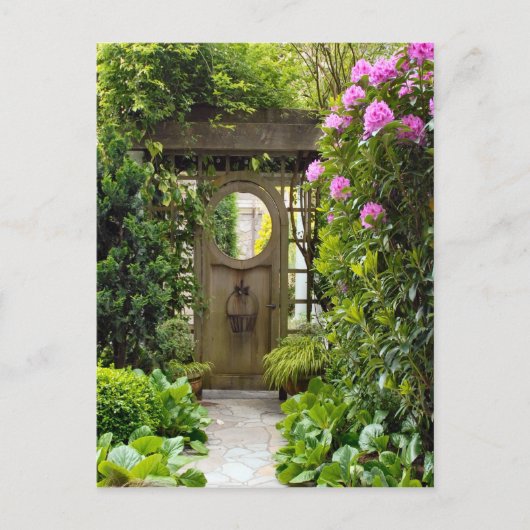 のまわりにイギリス、ガーデンゲート、カントリーガーデン ポストカード (正面)