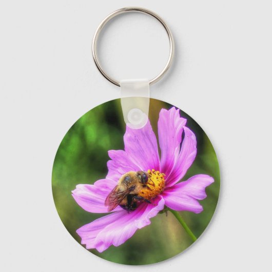 のまわりにオンピンクコスモス キーホルダー (正面)