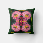 のまわりにオンピンクデイジーの花パーソナライズされた クッション (裏面)