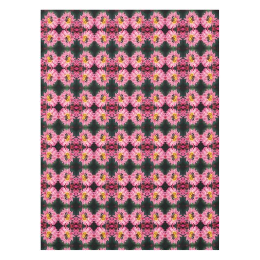 のまわりにオンピンクデイジーフラワー抽象芸術 テーブルクロス (正面)