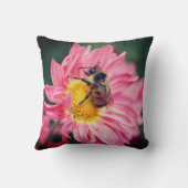 のまわりにオンピンクデイジーフラワー2 クッション (裏面)