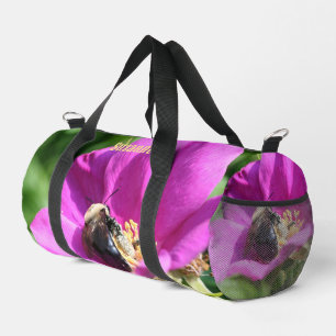 のまわりにオンピンクローズパーソナライズされた ダッフルバッグ