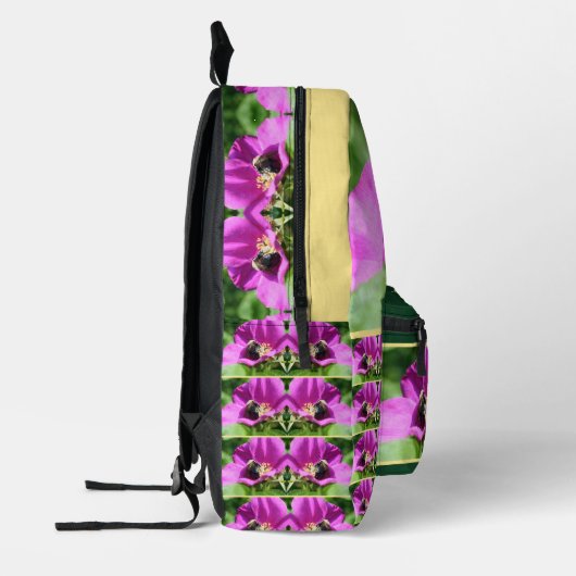 のまわりにオンピンクローズパーソナライズされた プリントバックパック (左)