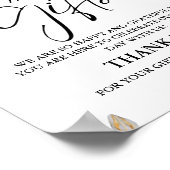 のまわりにカードとギフトありがとう赤ちゃんシャワーのサイン ポスター (角)