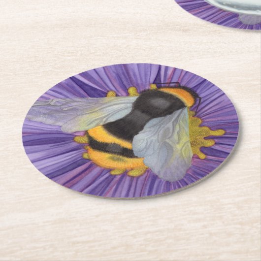 のまわりにギフトセットのコースター水の色 ラウンドペーパーコースター (アングル)