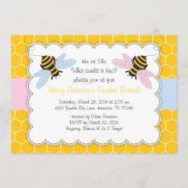 のまわりにジェンダーリビールベビーシャワー招待状 招待状