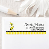 のまわりにストライプの差出人住所 ラベル (インサイチュ)