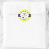 のまわりにストライプの水玉模様ベビーシャワー ラウンドシール (バッグ)