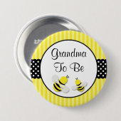 のまわりにストライプの水玉模様赤ちゃんシャワーおばあちゃん 缶バッジ (正面&裏面)