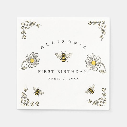 のまわりにテーマ誕生日パーティー スタンダードカクテルナプキン (正面)