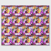 のまわりにデイジーデイジーフラワーフラワーガーデン ラッピングペーパー (フラット)