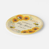 のまわりにハニカの花ベビーシャワー ペーパープレート (アングル)