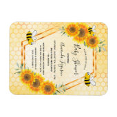 のまわりにハニカの花ベビーシャワー マグネット (横)