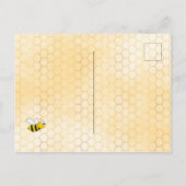 のまわりにハニカムカワイトシャワー招待 ポストカード (裏面)
