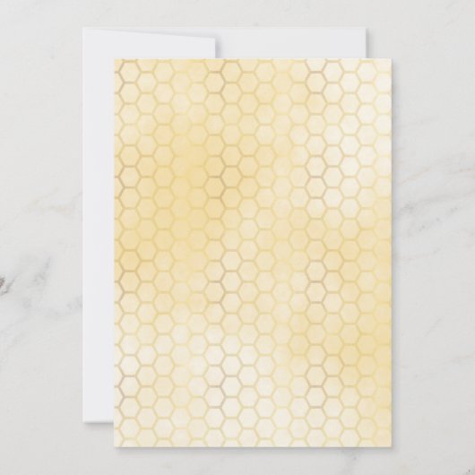 のまわりにハニカムピンクの花模様ベビーシャワー 招待状 (裏面)