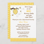 のまわりにハニカムベビーシャワー招待状 招待状 (正面/裏面)