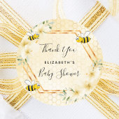 のまわりにハニカム熱帯花模様ベビーシャワー ラウンドシール