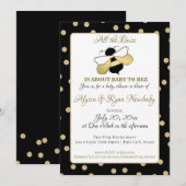 のまわりにバズベイビーシャワー 招待状 (正面/裏面)