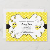 のまわりにバベ誕生日イエロー招待状 招待状 (正面)