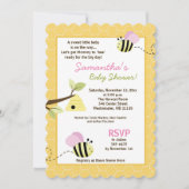 のまわりにピンクウィングダイカットベビーシャワー招待状 招待状 (正面)